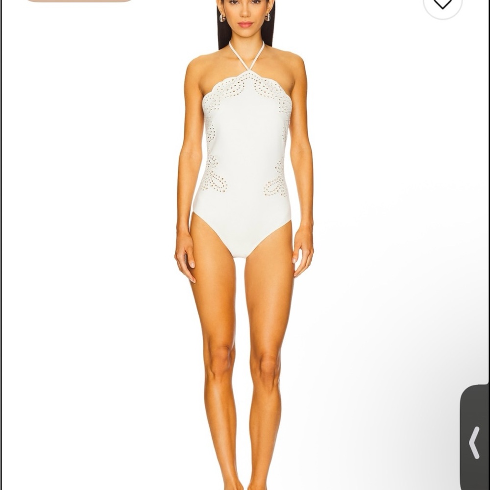 Chic White Halter One-Piece Swimsuit